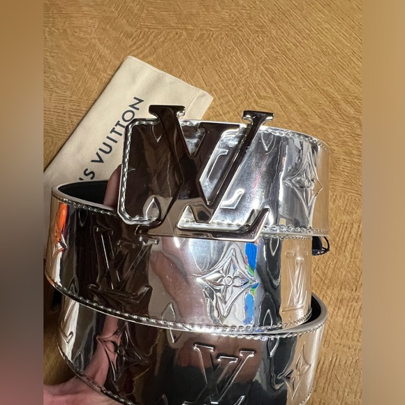 Louis Vuitton Monogram Miroir 40mm Reversible LV Initiales Belt 110 40 Silver - Picture 11 of 13